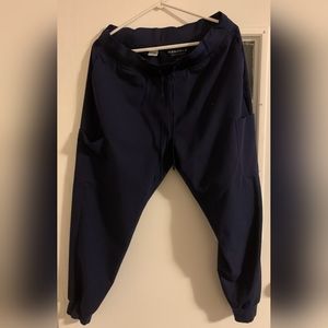 Women Petite Large Navy Blue Scrub Pants